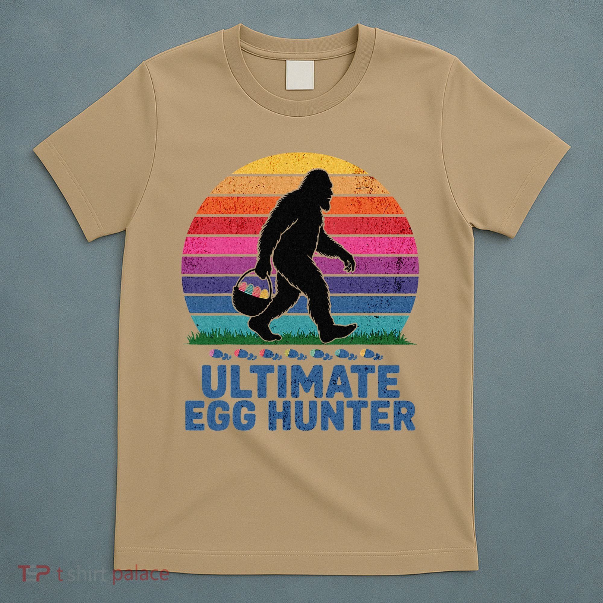Ultimate Egg Hunter  Retro Bigfoot Easter T-Shirt
