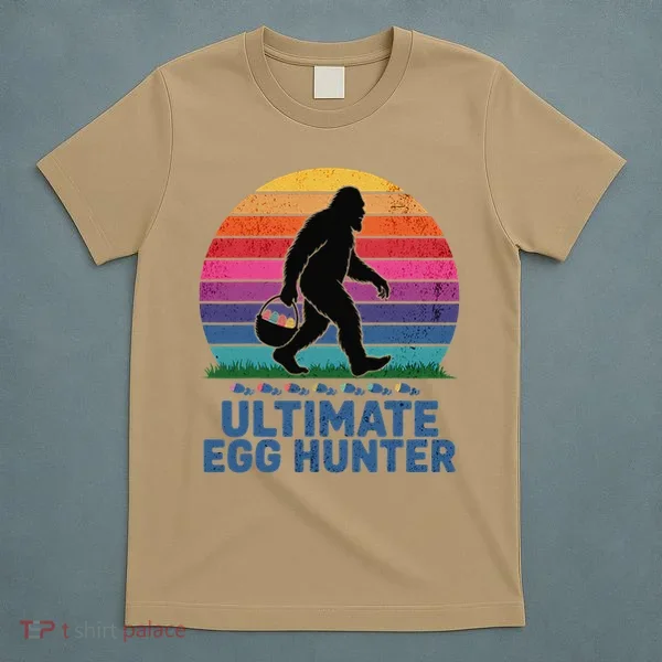 Ultimate Egg Hunter  Retro Bigfoot Easter T-Shirt