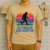 Ultimate Egg Hunter  Retro Bigfoot Easter T-Shirt thumb 6