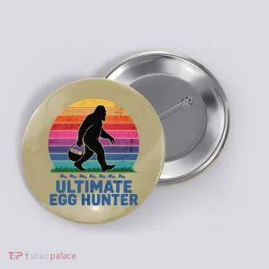 Ultimate Egg Hunter  Retro Bigfoot Easter Button