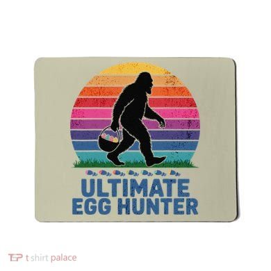 Ultimate Egg Hunter  Retro Bigfoot Easter Mousepad