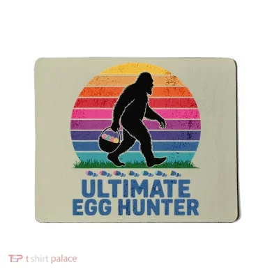 Ultimate Egg Hunter  Retro Bigfoot Easter Mousepad