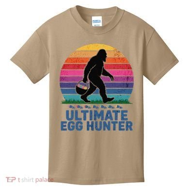 Ultimate Egg Hunter  Retro Bigfoot Easter Kids T-Shirt