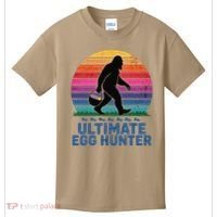 Ultimate Egg Hunter  Retro Bigfoot Easter Kids T-Shirt thumb 0
