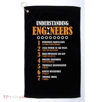 Understanding Engineers Lists Distressed Funny Engineer Gift Golf Towel