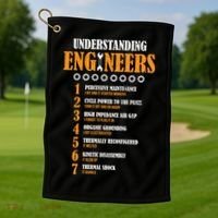 Understanding Engineers Lists Distressed Funny Engineer Gift Golf Towel thumb 1