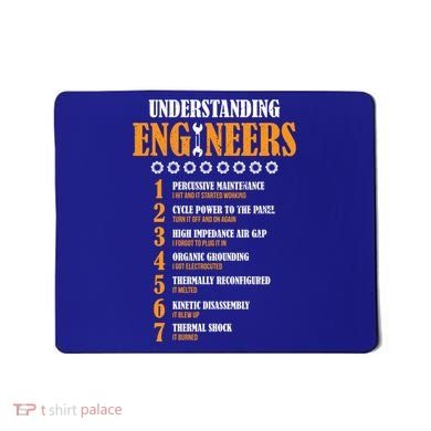 Understanding Engineers Lists Distressed Funny Engineer Gift Mousepad