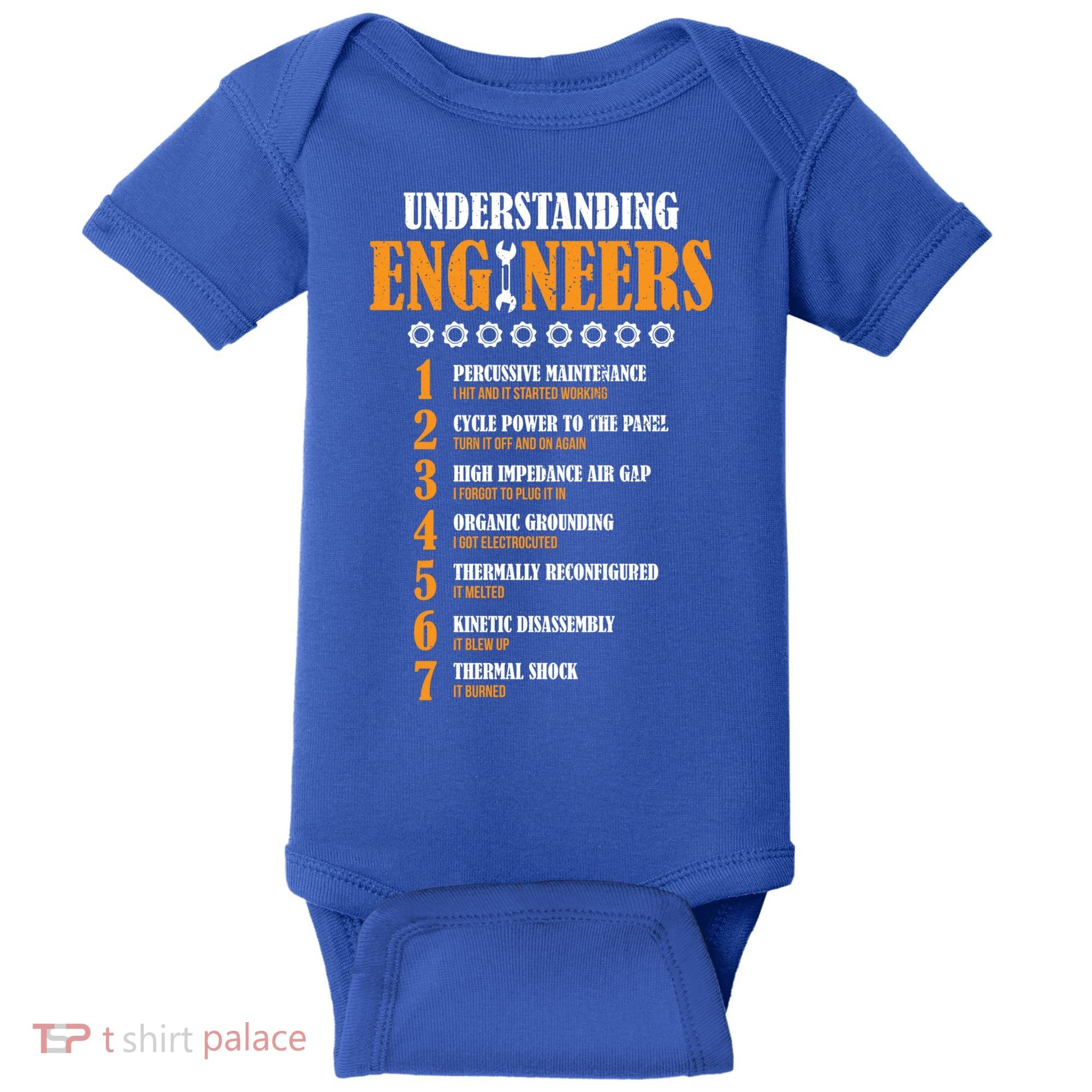 Understanding Engineers Lists Distressed Funny Engineer Gift Baby Bodysuit