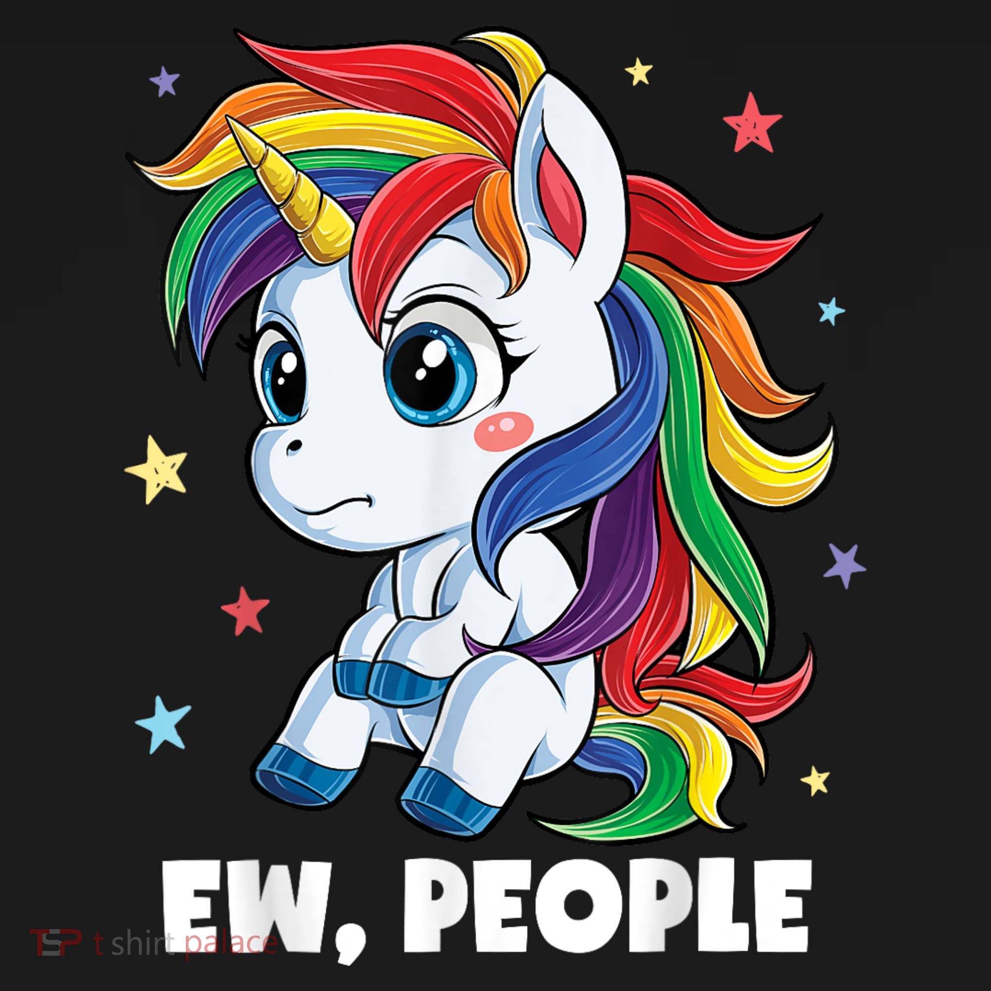 Unicorn Ew People Girls Kids Funny Rainbow Unicorns Women's Tank Top