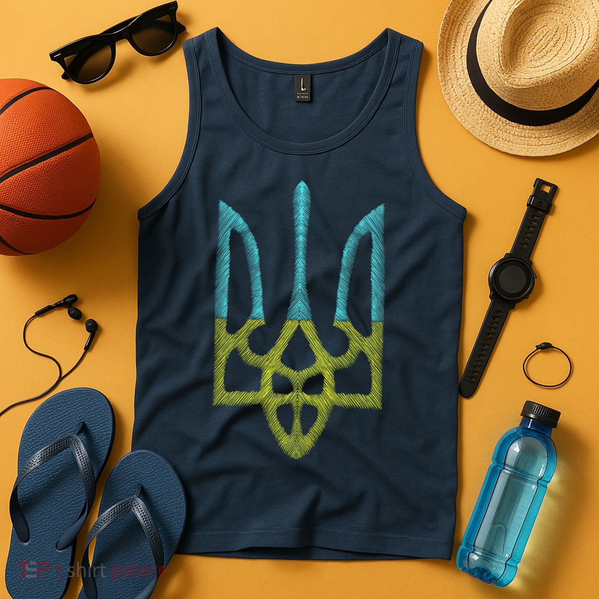 Ukraine Emblem Sketch Tank Top