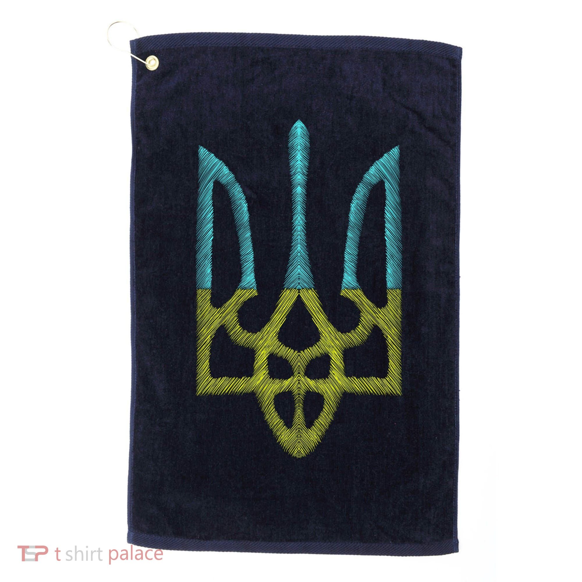 Ukraine Emblem Sketch Golf Towel