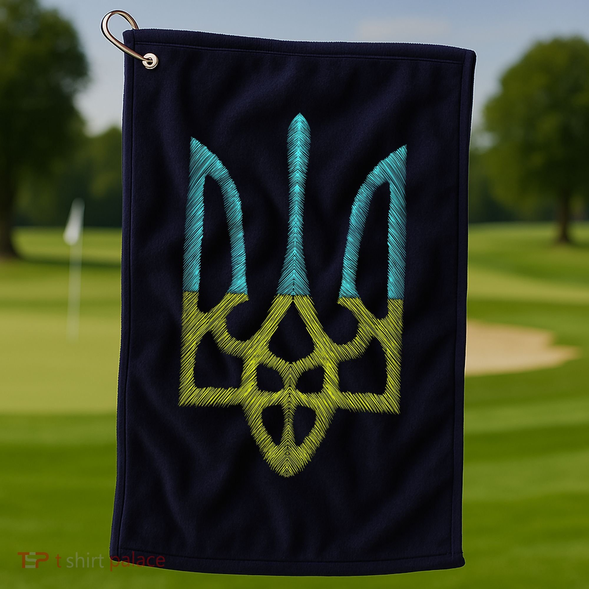 Ukraine Emblem Sketch Golf Towel
