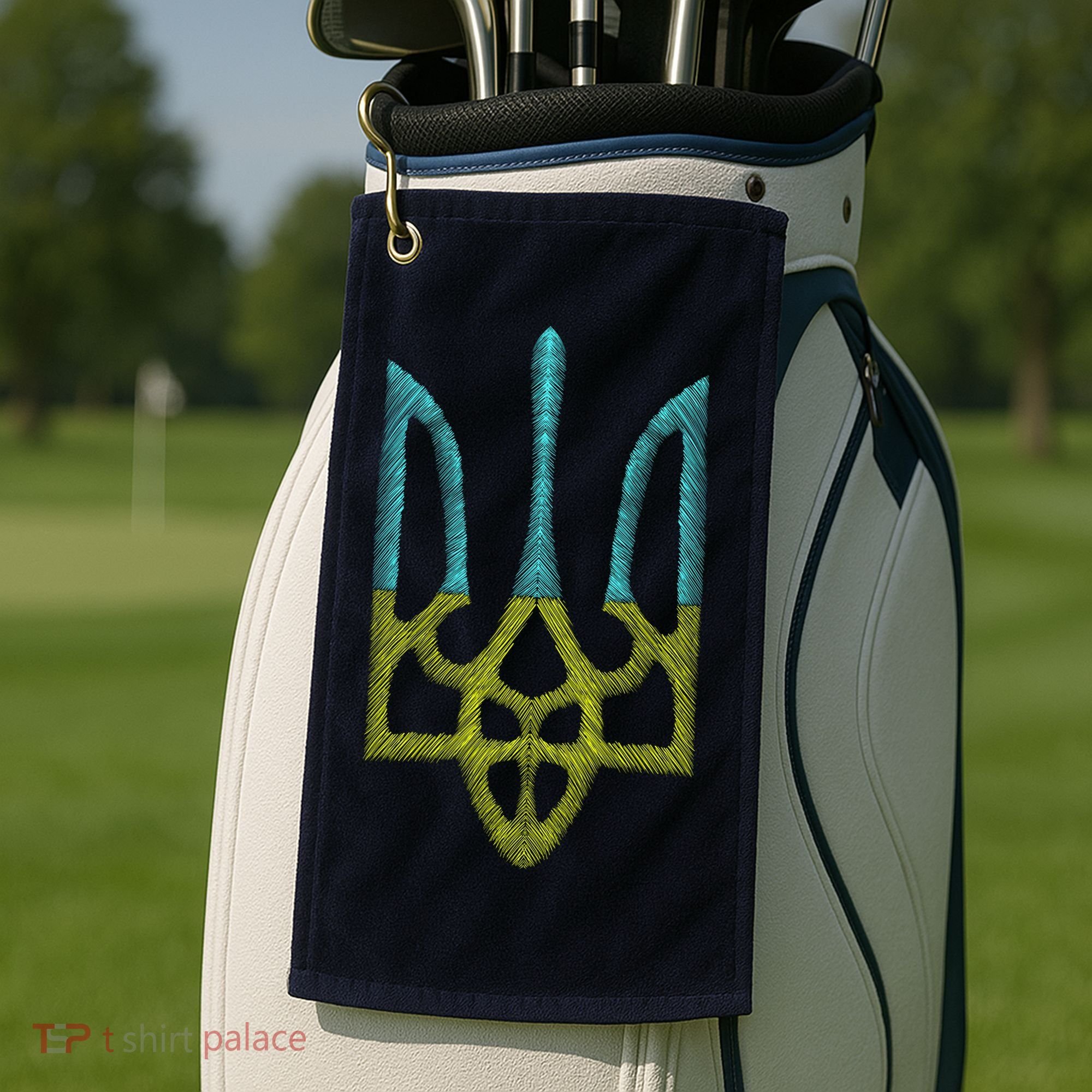 Ukraine Emblem Sketch Golf Towel