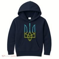 Ukraine Emblem Sketch Kids Hoodie thumb 0