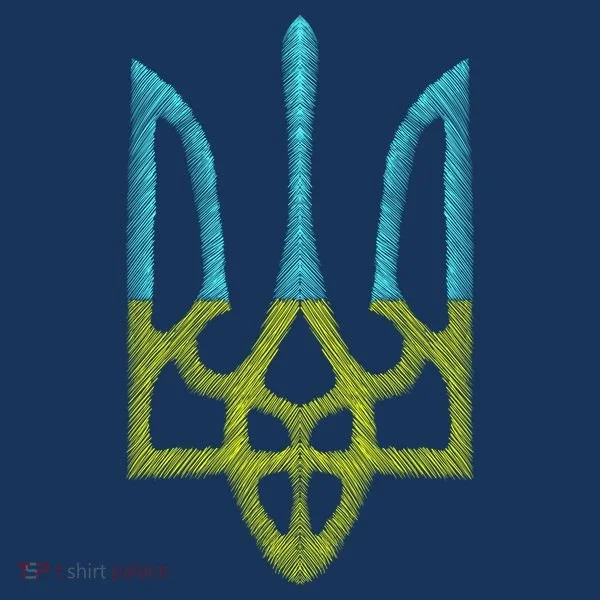 Ukraine Emblem Sketch Kids Long Sleeve Shirt