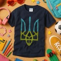 Ukraine Emblem Sketch Kids T-Shirt thumb 3