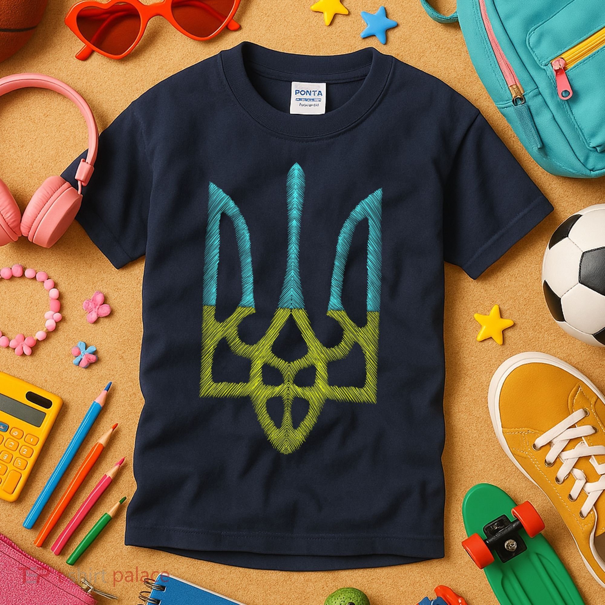Ukraine Emblem Sketch Kids T-Shirt