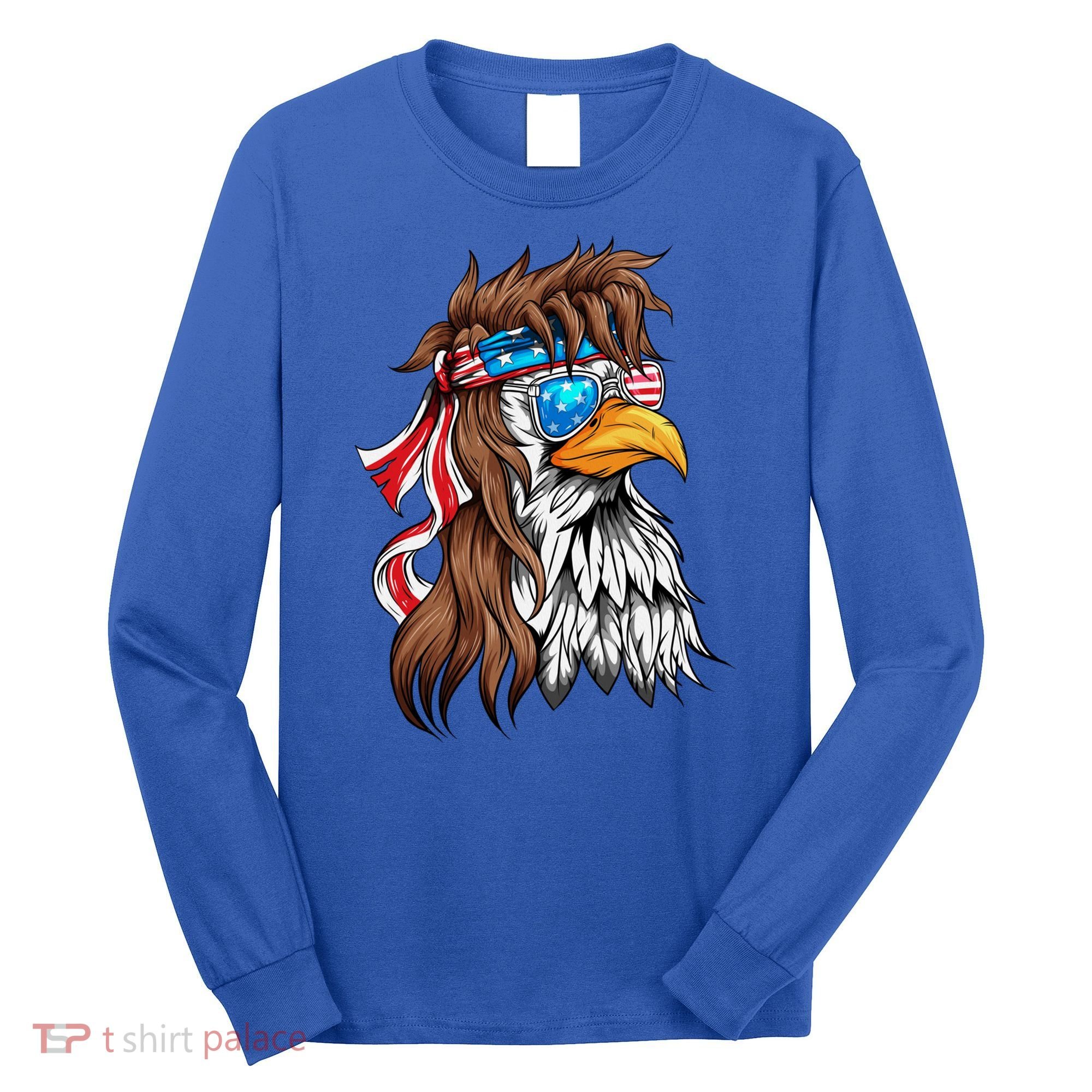 Usa Eagle Us Flag Bandana America National Day Gift Long Sleeve Shirt
