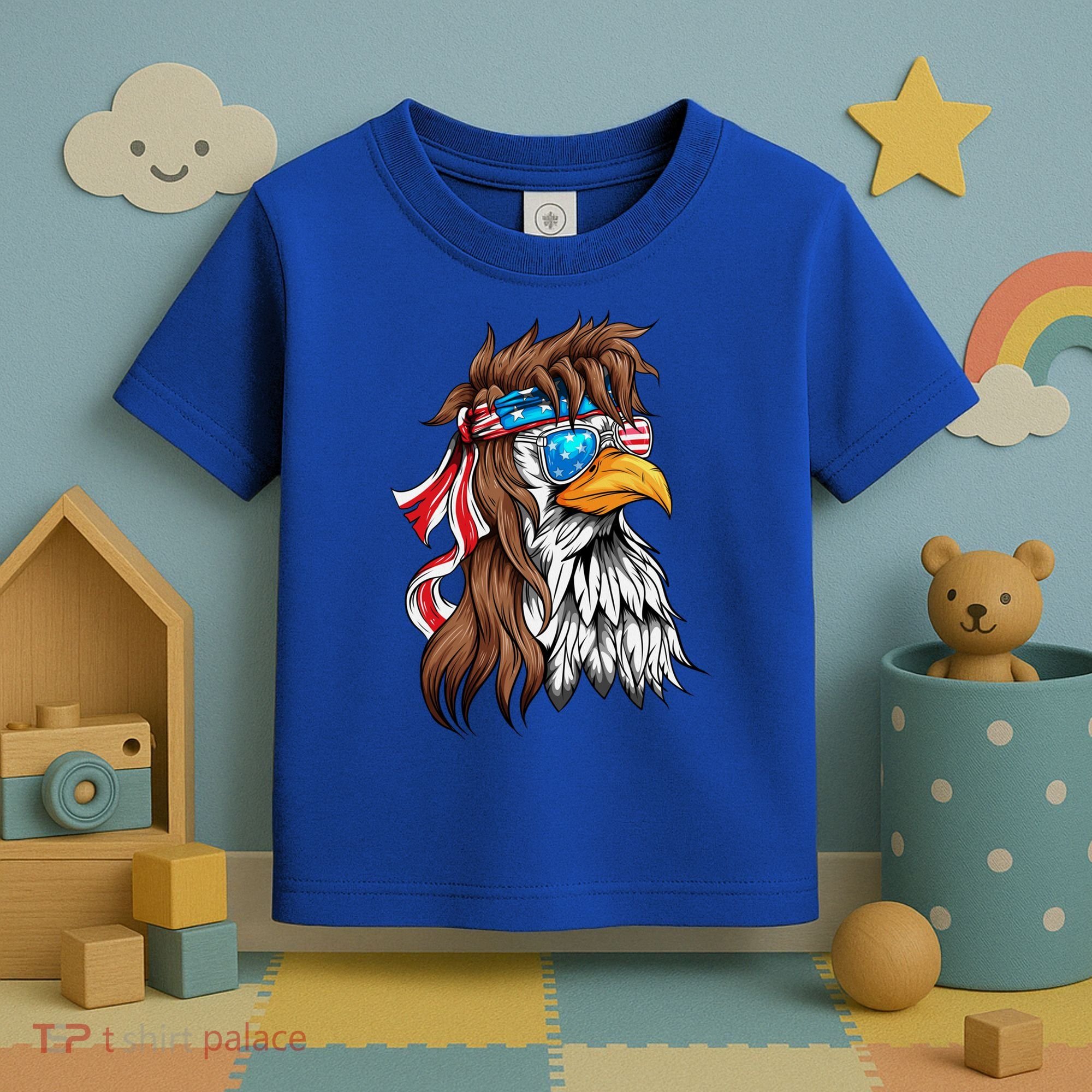 Usa Eagle Us Flag Bandana America National Day Gift Toddler T-Shirt