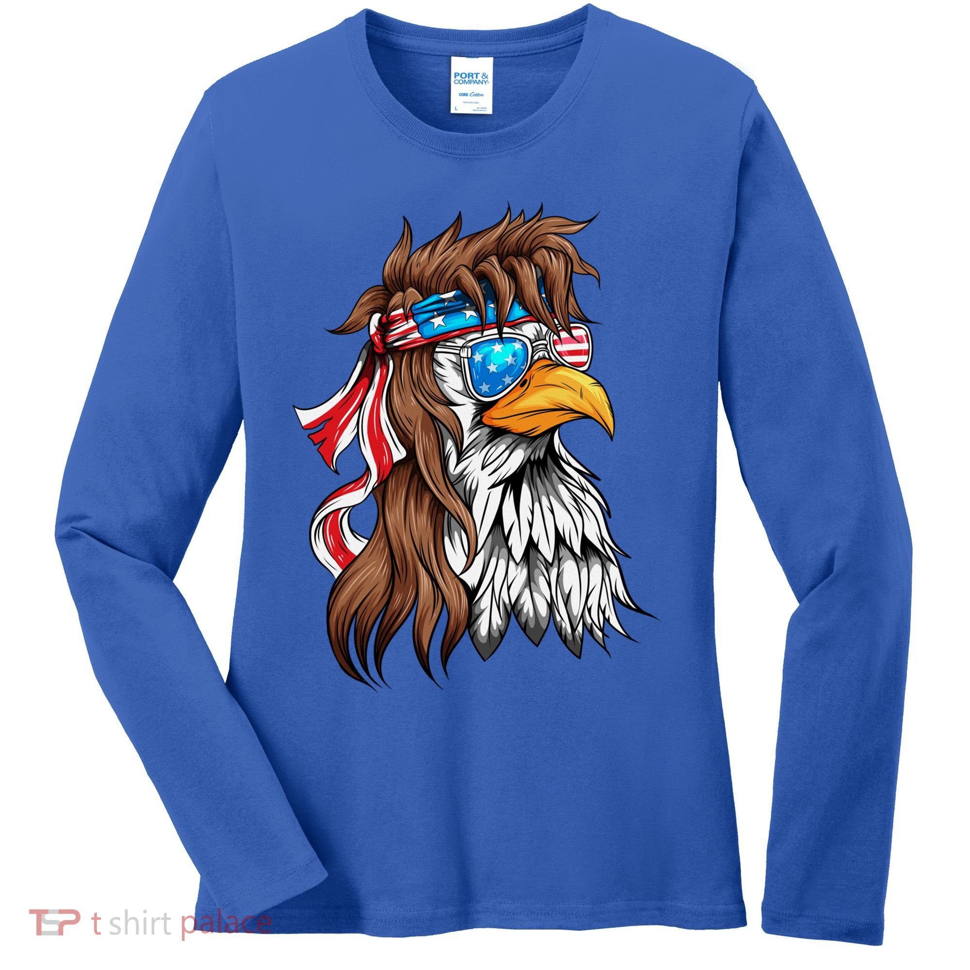 Usa Eagle Us Flag Bandana America National Day Gift Women's Long Sleeve Shirt