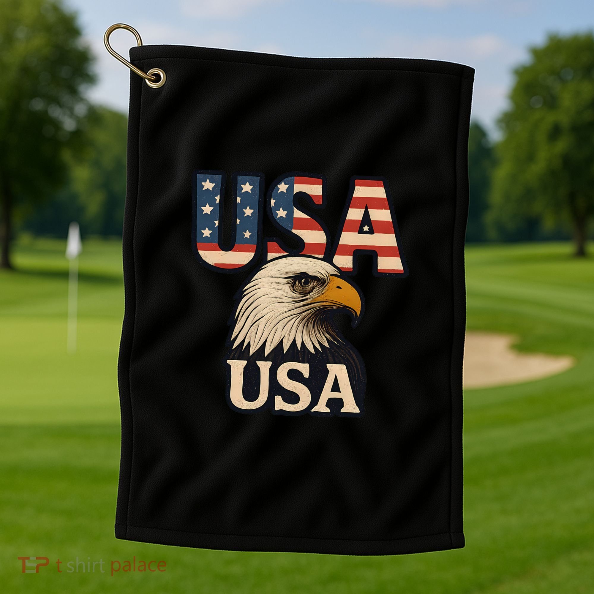 USA Eagle Golf Towel