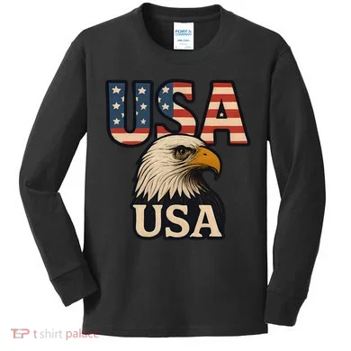USA Eagle Kids Long Sleeve Shirt