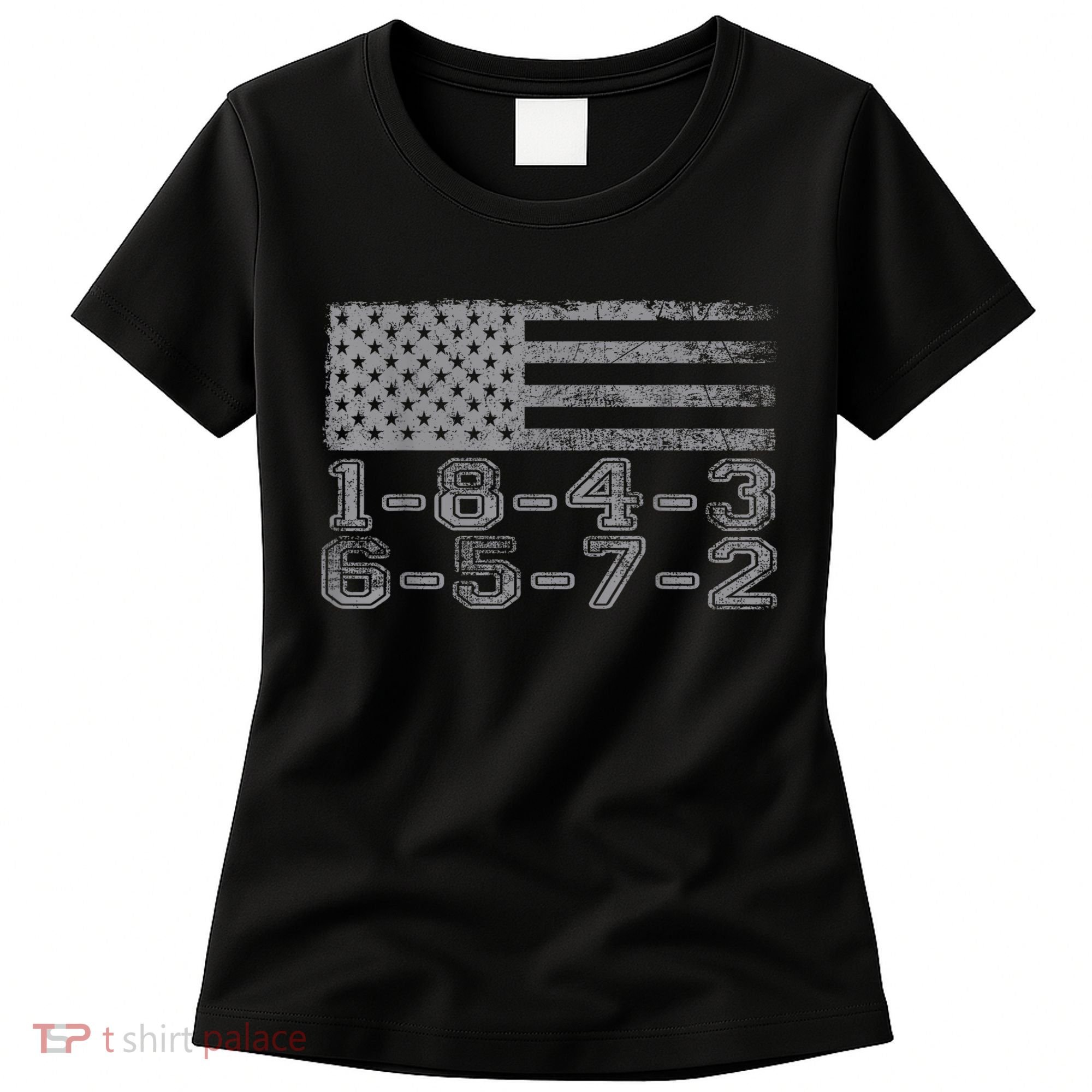Usa Flag 18436572 Firing Order Small Block Engine Gift Women's T-Shirt
