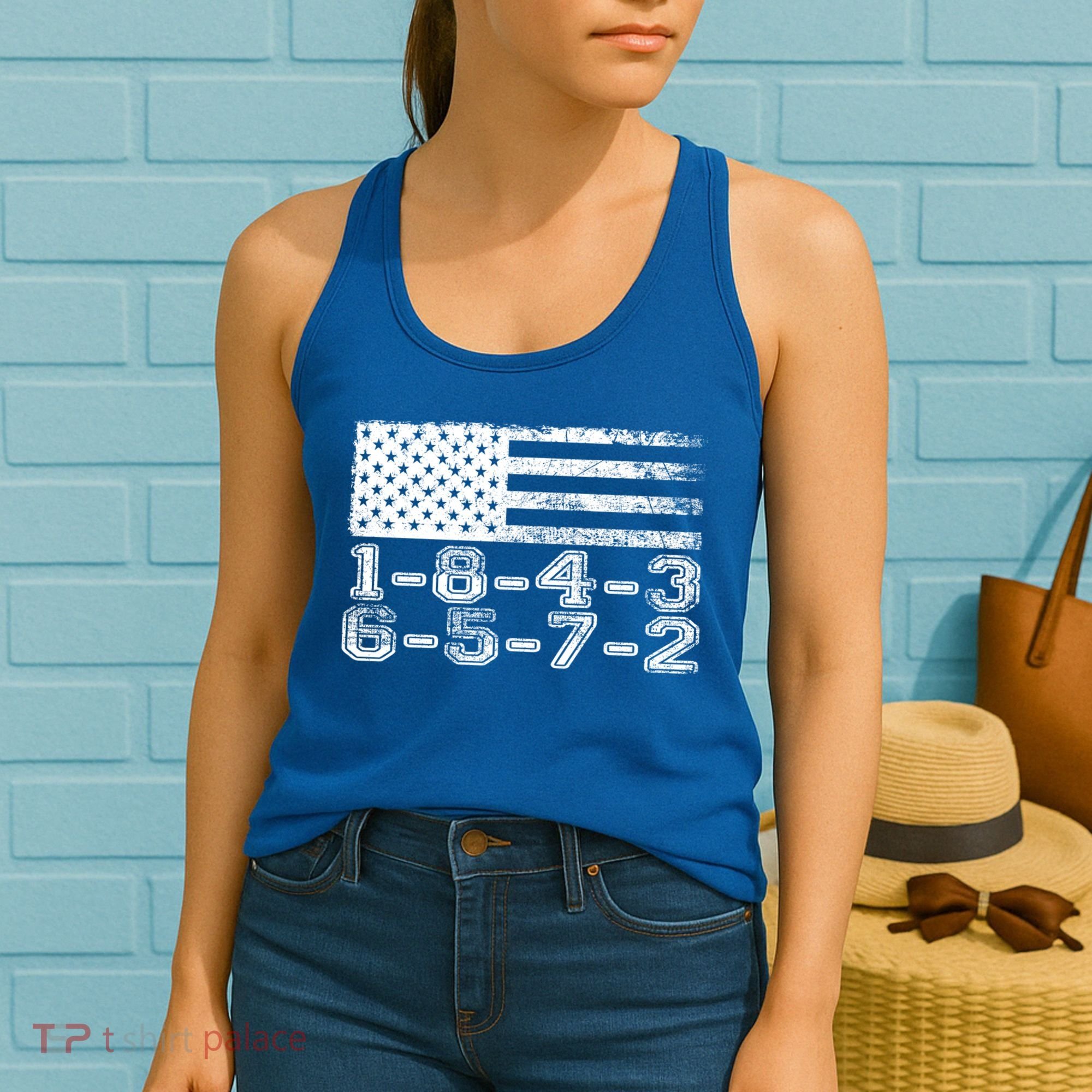 Usa Flag 18436572 Firing Order Small Block Engine V8 Block Gift Women's Tank Top