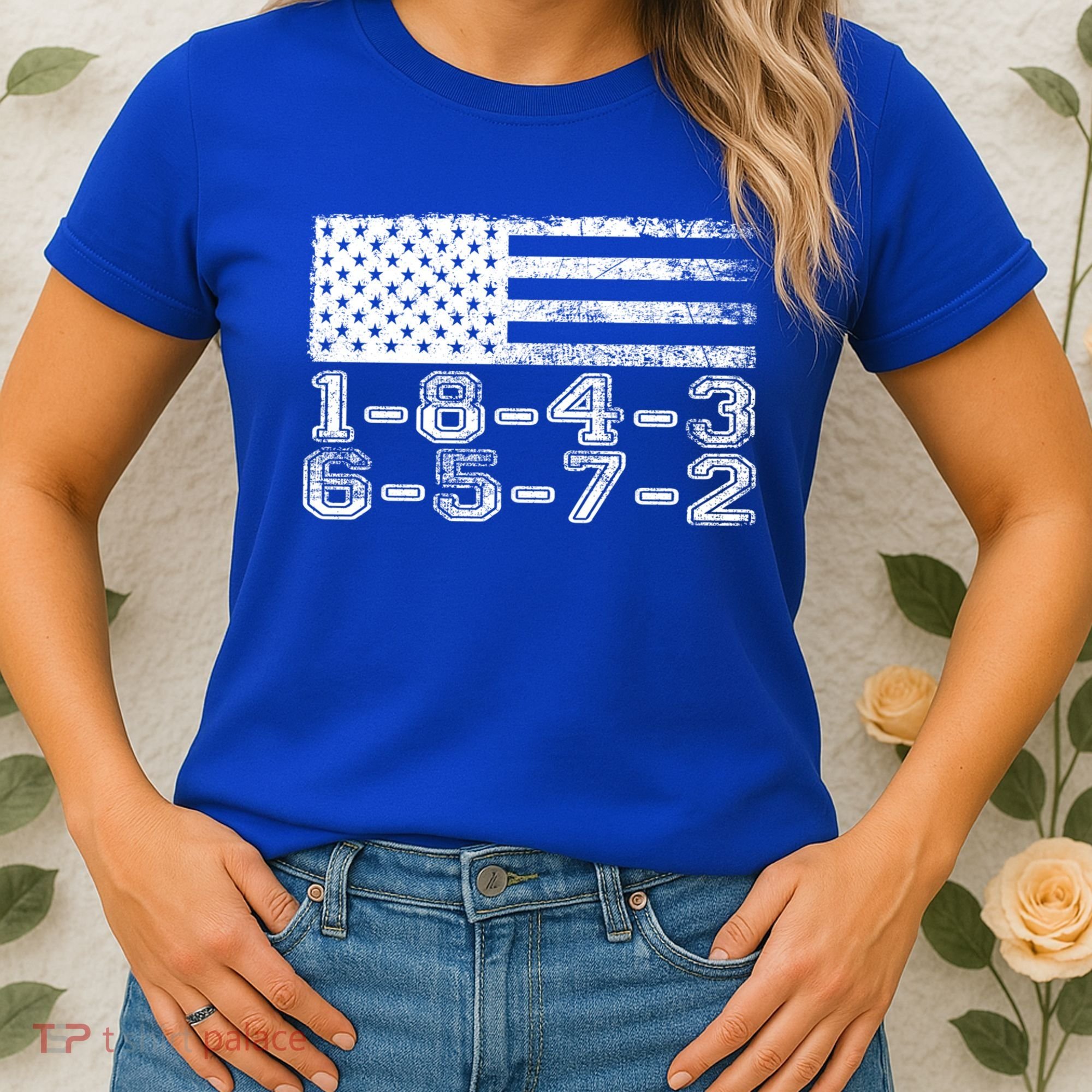Usa Flag 18436572 Firing Order Small Block Engine V8 Block Gift Women's T-Shirt