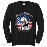 USA Flag 4th of July Suck It England Funny George Washington Sweatshirt thumb 0