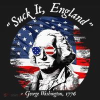 USA Flag 4th of July Suck It England Funny George Washington Mousepad thumb 1