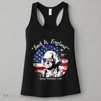USA Flag 4th of July Suck It England Funny George Washington Women's Tank Top thumb 3