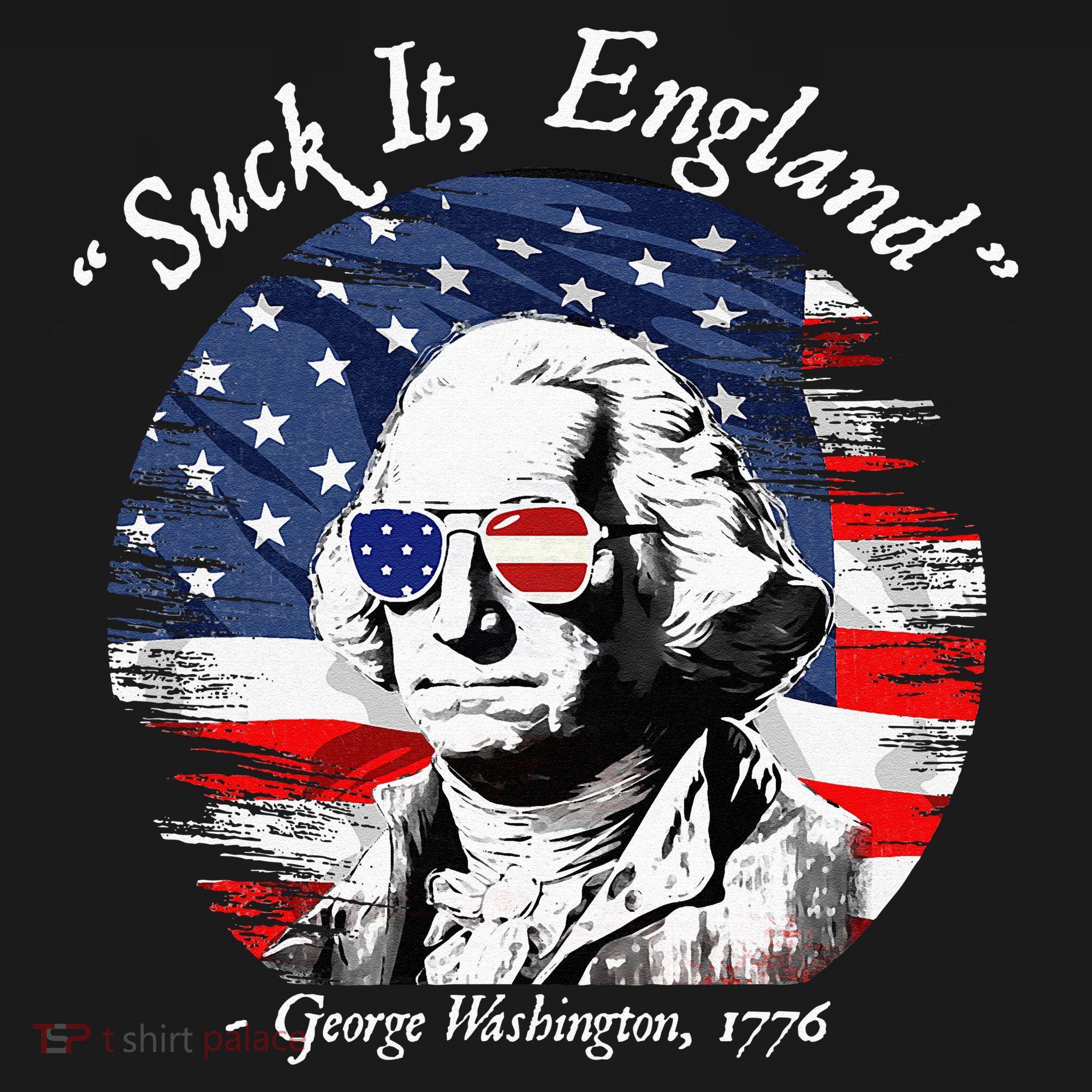 USA Flag 4th of July Suck It England Funny George Washington Women's Tank Top