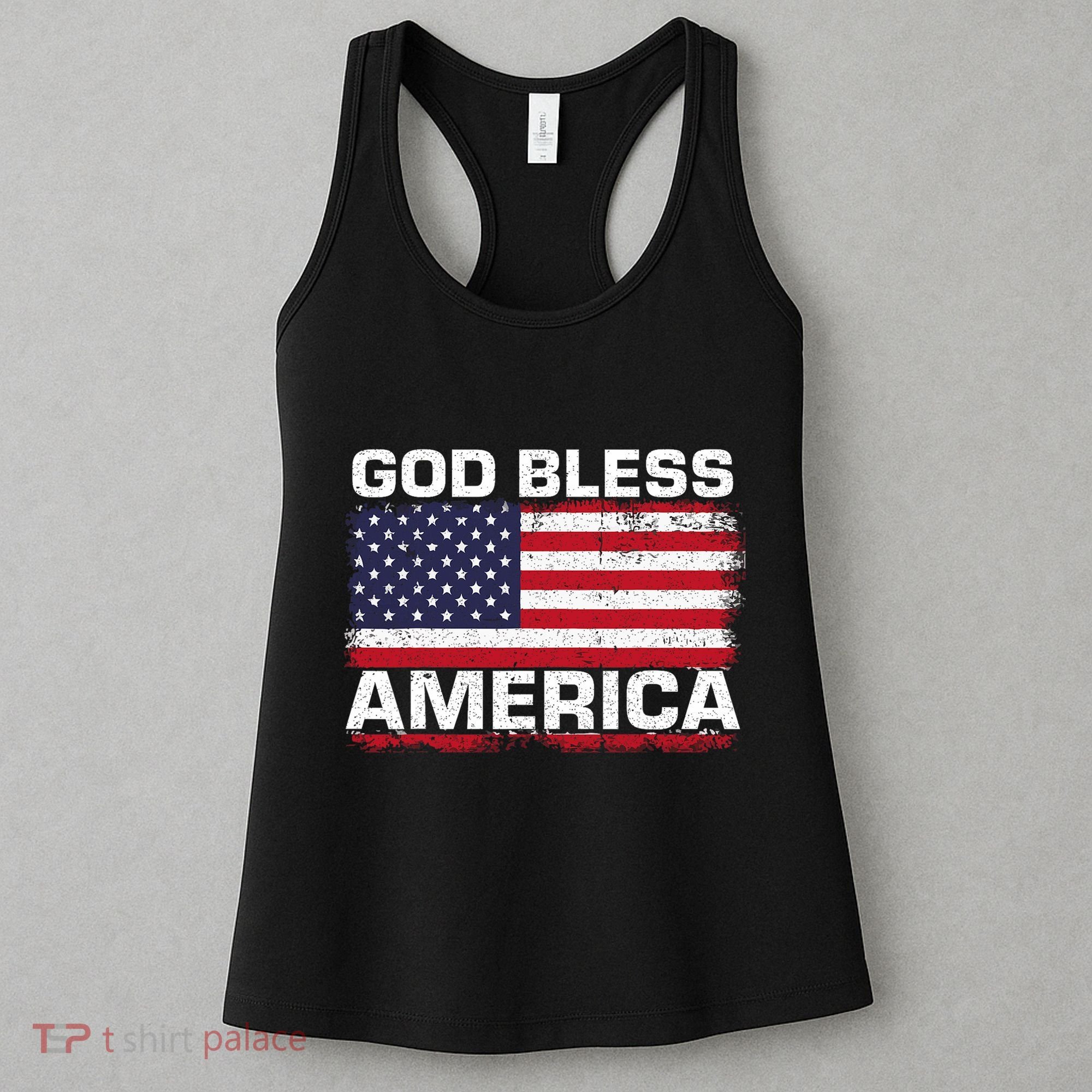 Usa Flag 4th Of July Patriotic God Bless America Women's Tank Top