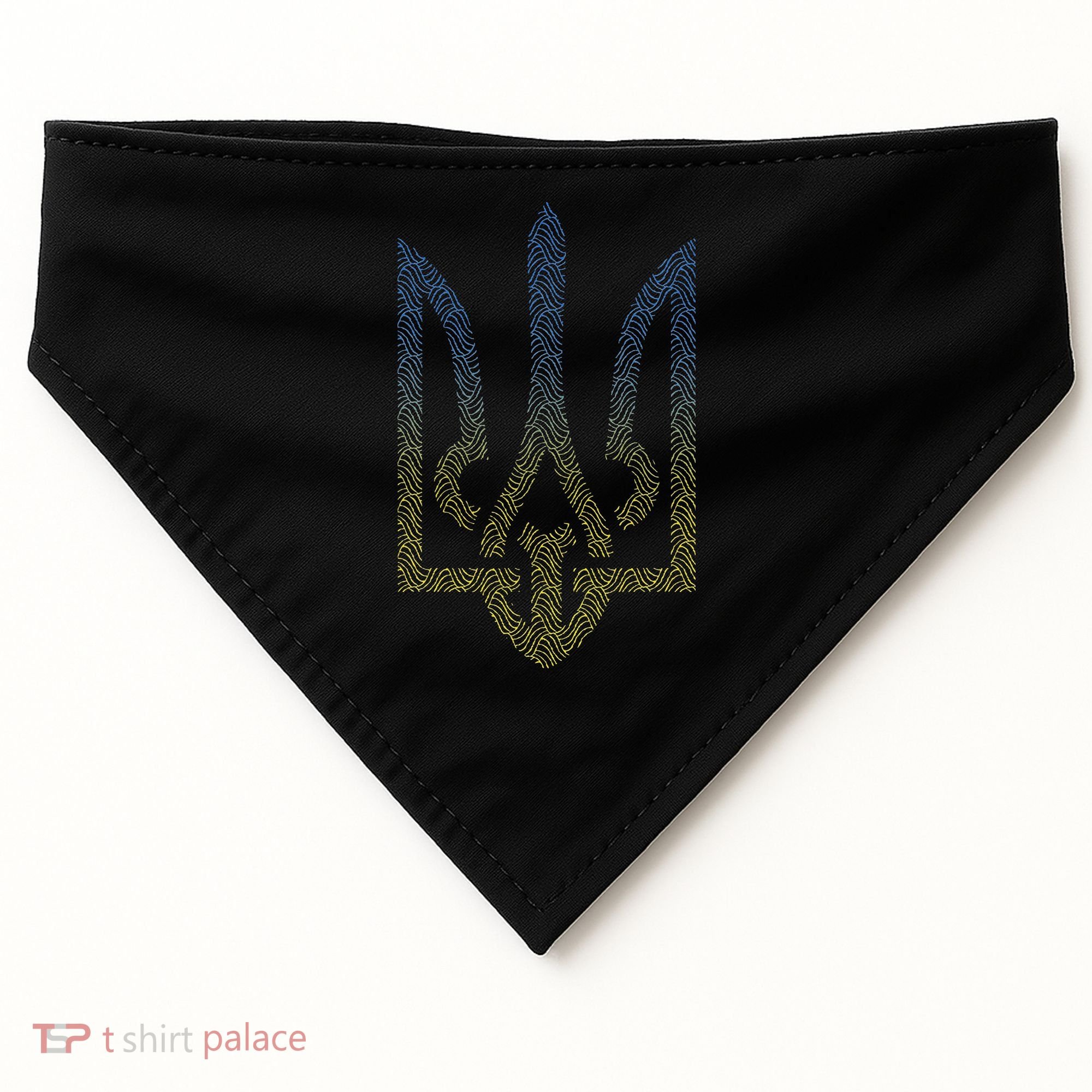 Ukraine Flag And Trident Ukrainian USA-Made Doggie Bandana