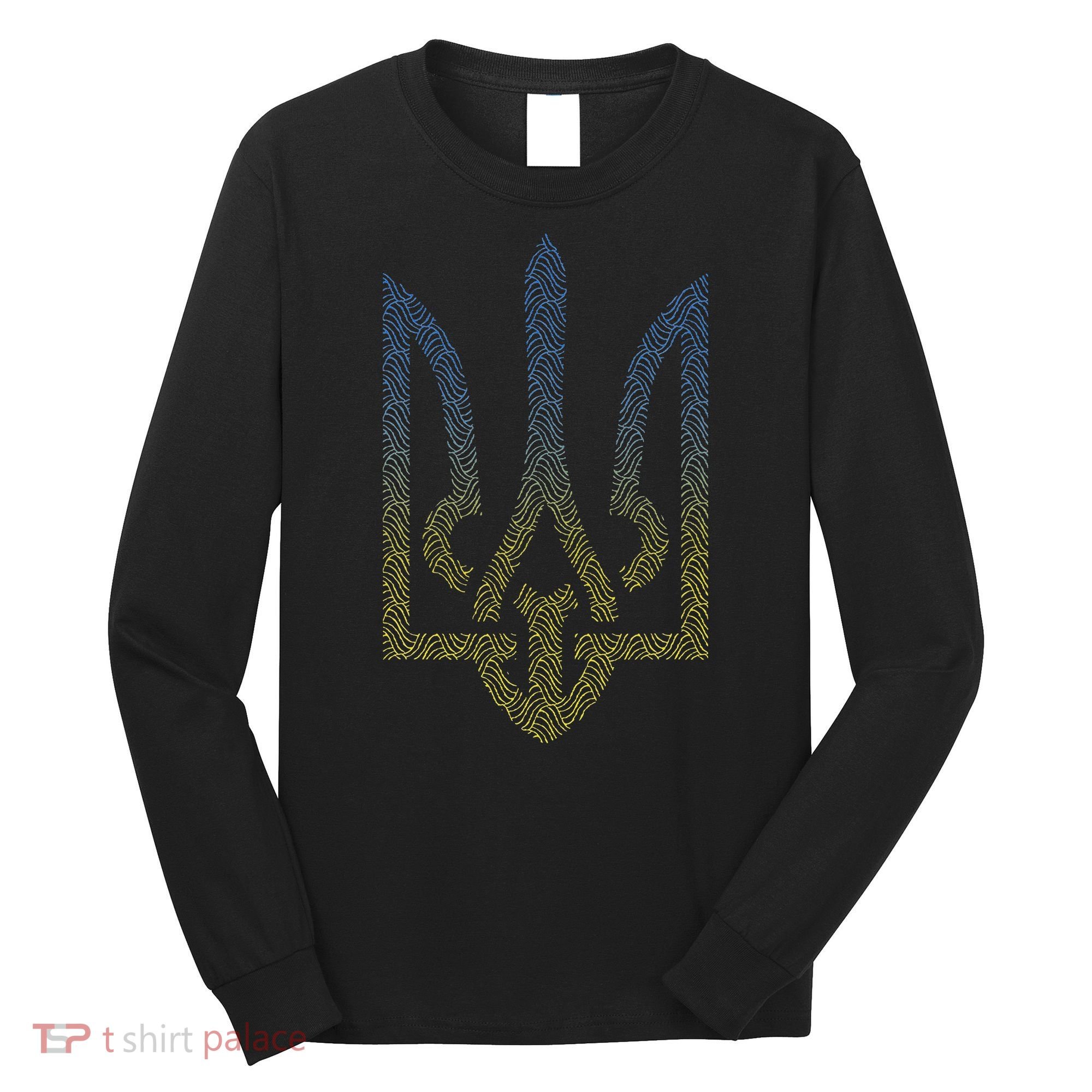 Ukraine Flag And Trident Ukrainian Long Sleeve Shirt
