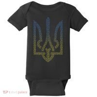 Ukraine Flag And Trident Ukrainian Baby Bodysuit thumb 0