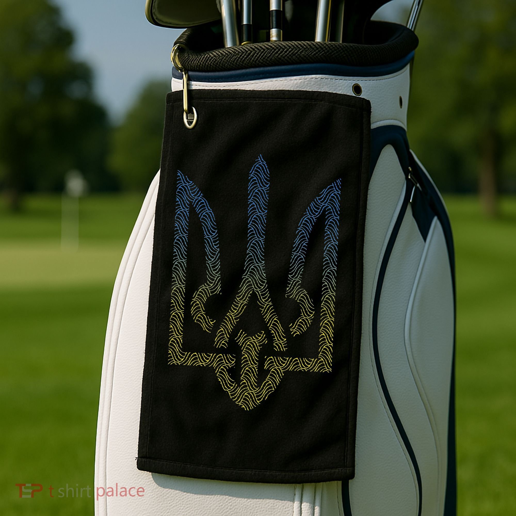 Ukraine Flag And Trident Ukrainian Golf Towel