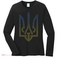Ukraine Flag And Trident Ukrainian Women's Long Sleeve Shirt thumb 0