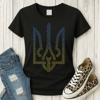 Ukraine Flag And Trident Ukrainian Women's T-Shirt thumb 3