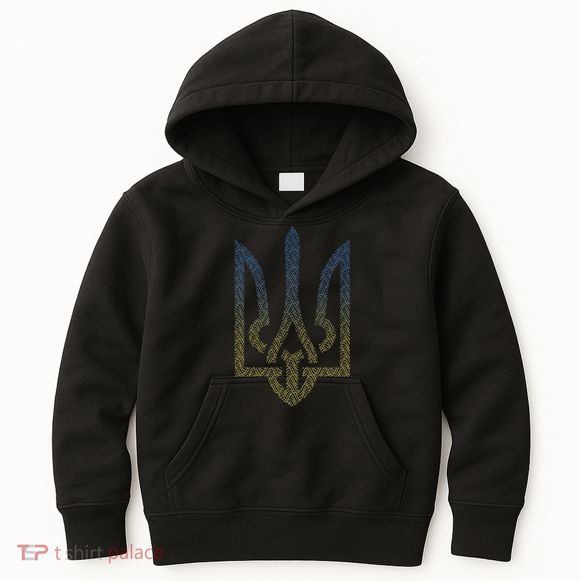 Ukraine Flag And Trident Ukrainian Kids Hoodie