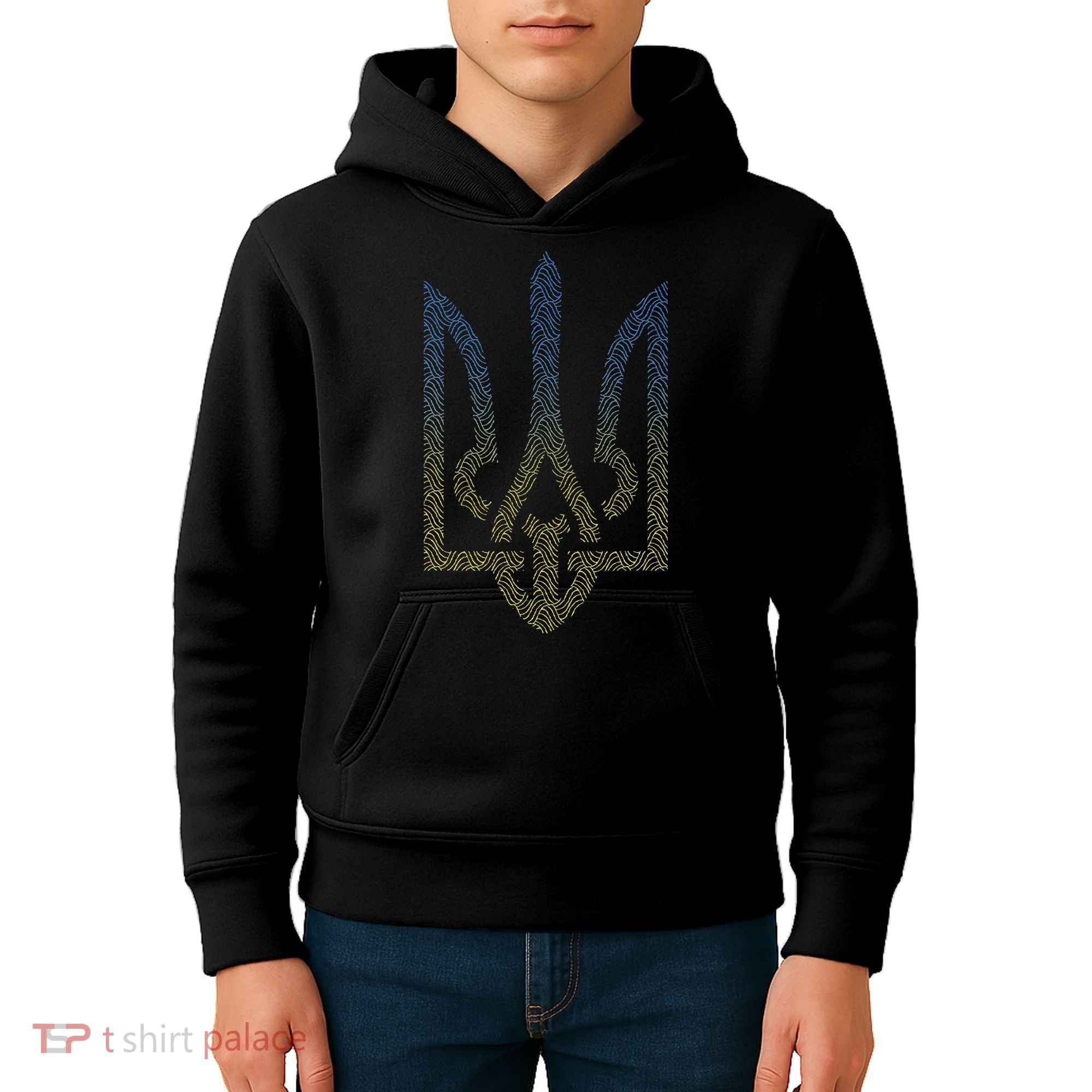 Ukraine Flag And Trident Ukrainian Kids Hoodie