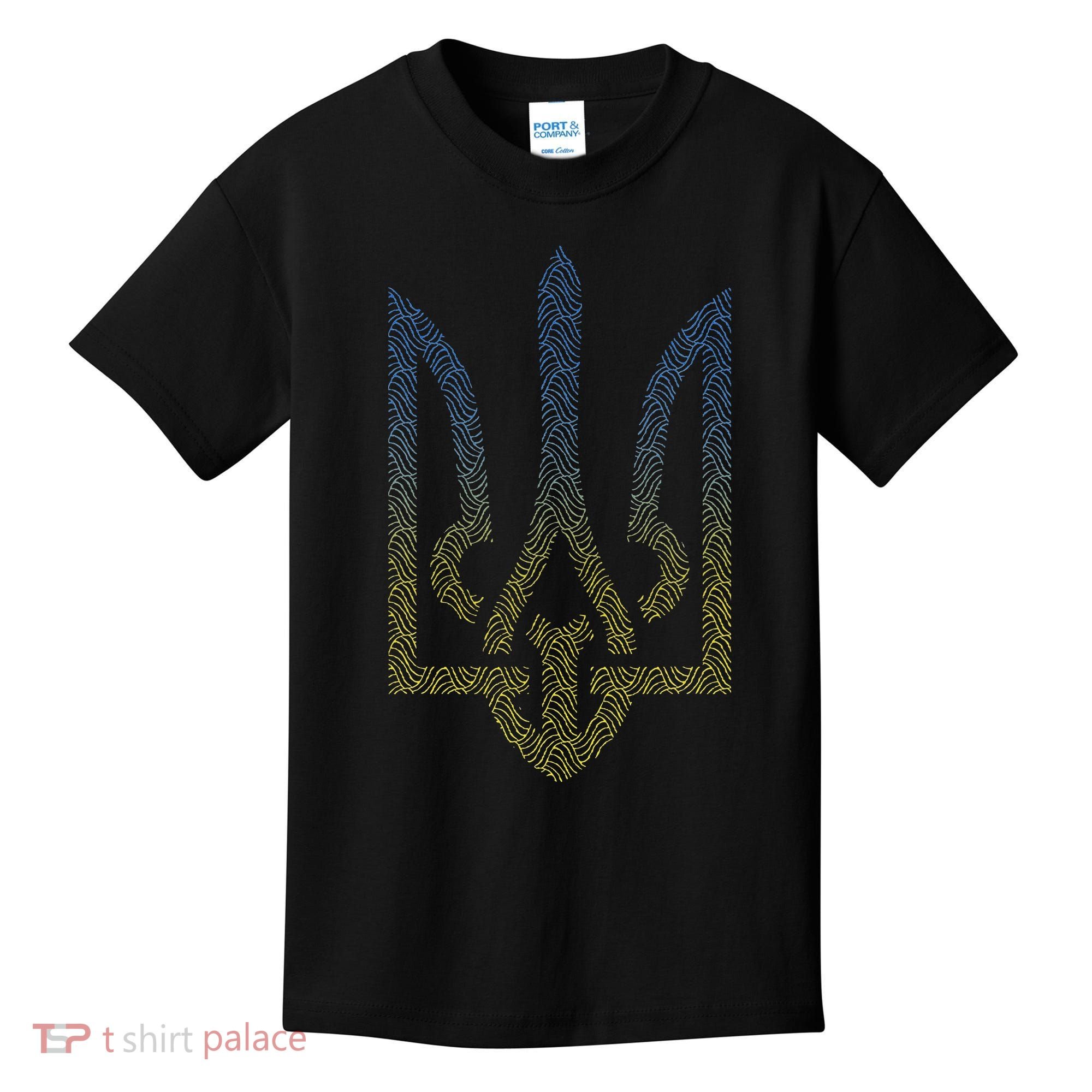 Ukraine Flag And Trident Ukrainian Kids T-Shirt