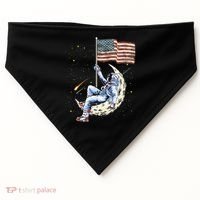 US Flag Astronaut Space Independence Day 4th of July USA-Made Doggie Bandana thumb 0