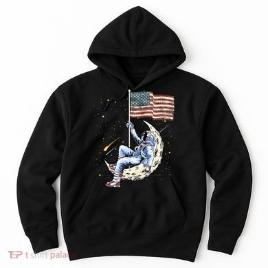 US Flag Astronaut Space Independence Day 4th of July Hoodie