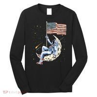 US Flag Astronaut Space Independence Day 4th of July Long Sleeve Shirt thumb 0