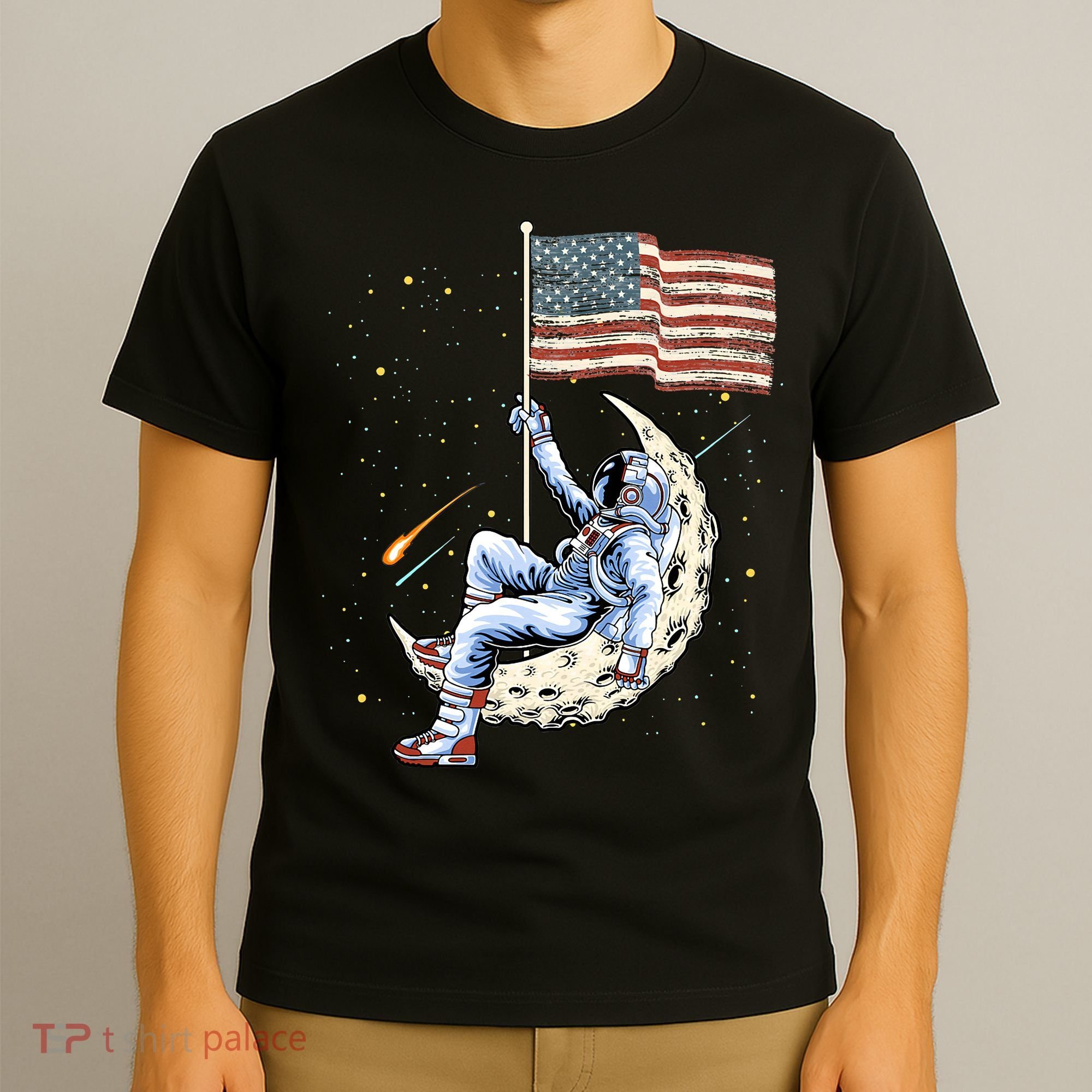 US Flag Astronaut Space Independence Day 4th of July T-Shirt