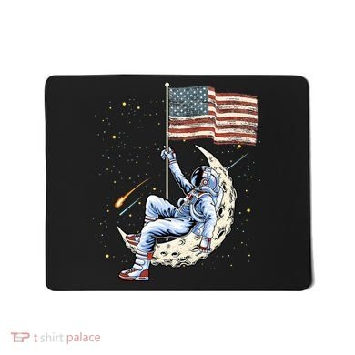 US Flag Astronaut Space Independence Day 4th of July Mousepad
