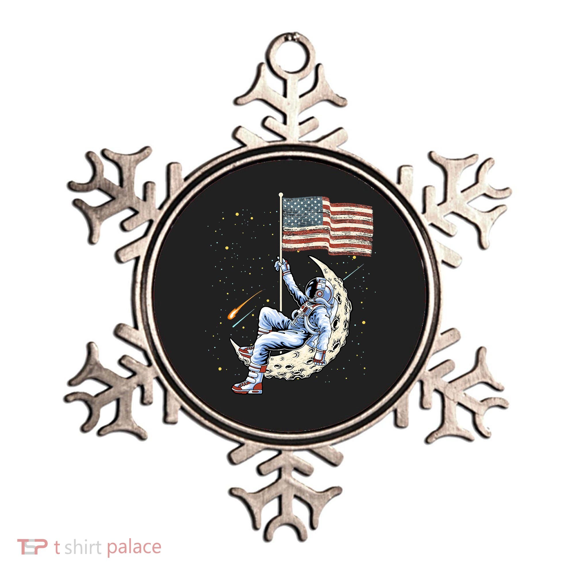 US Flag Astronaut Space Independence Day 4th of July Ornament