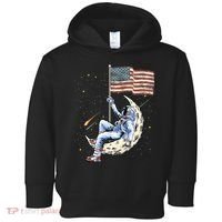 US Flag Astronaut Space Independence Day 4th of July Toddler Hoodie thumb 0